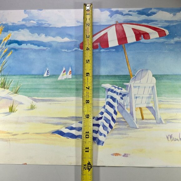Placemats Beach Coast Vacation Shore Ocean Set Of two nautical - Picture 6 of 6